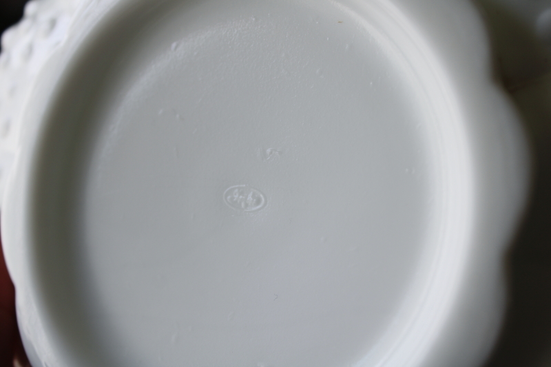 photo of vintage Fenton hobnail milk glass, LARGE ashtray or candle bowl mid century modern #3