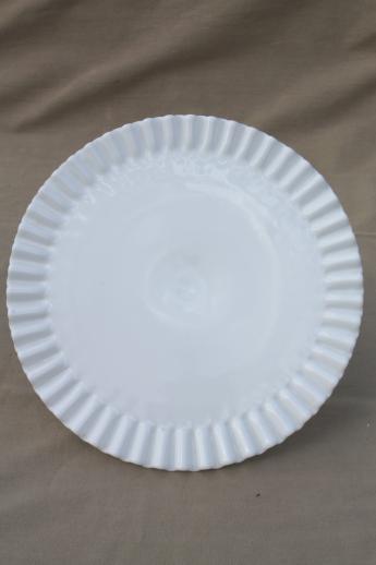 photo of vintage Fenton hobnail milk glass cake stand pedestal dessert plate #2