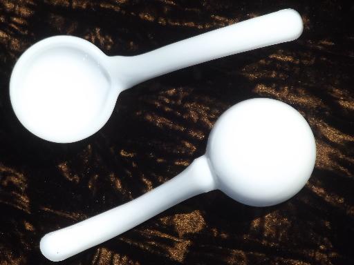 photo of vintage Fenton milk glass mayo bowl mayonnaise  spoons or sauce ladles #3