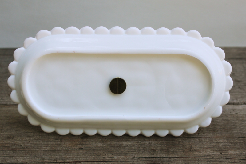 photo of vintage Fenton milk glass tray w/ center handle for hobnail cream & sugar set or S&P #4