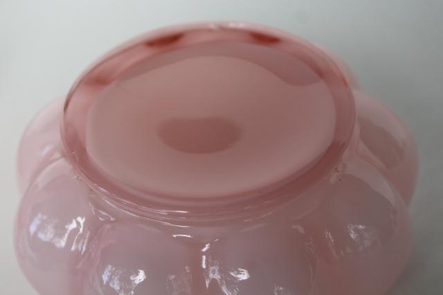 photo of vintage Fenton puff box & perfume bottle, Silver Crest rose pink cased milk white glass #4