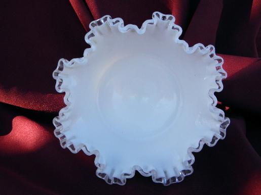 photo of vintage Fenton silver crest fruit compote bowl, large pedestal dish #2