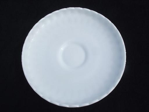 photo of vintage Fenton thumbprint milk glass, large plate from chip and dip dish #2