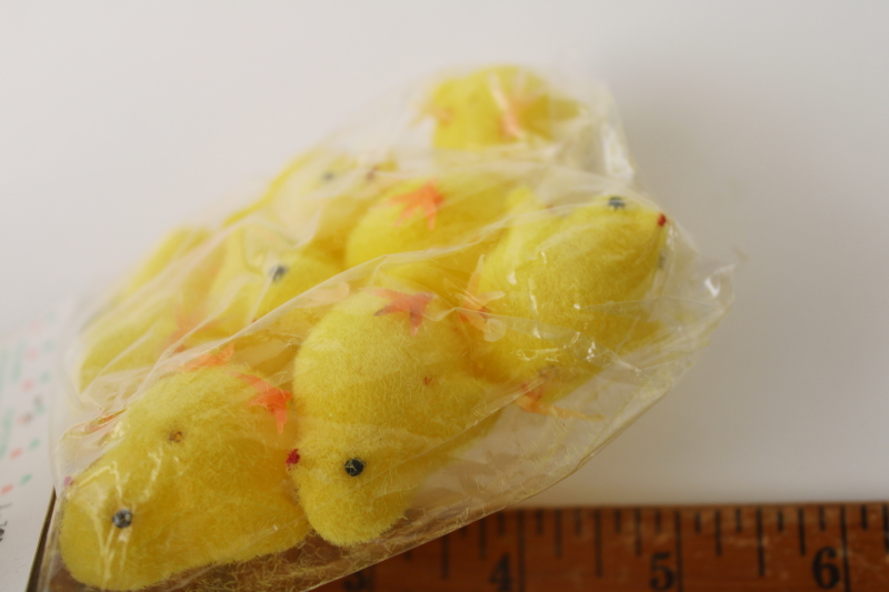 photo of vintage Fibre Craft sealed packages miniatures, flocked Easter chicks & bunnies pastel colors  #4