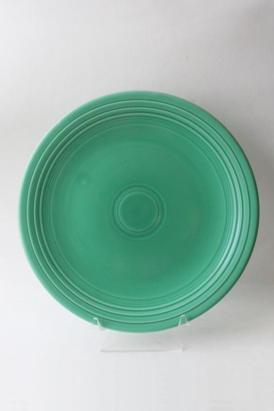 photo of vintage Fiesta Homer Laughlin light green chop plate, big round tray or cake plate #1