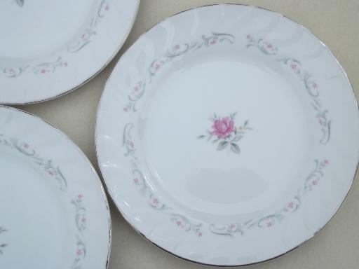 photo of vintage Fine China - Japan Royal Swirl pink rose dishes, tea & cake for 4 #6