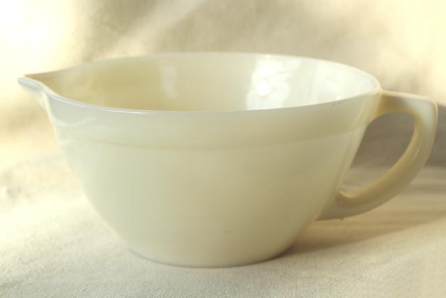 photo of vintage Fire King Oven Ware custard ivory milk glass batter bowl mixing pitcher #1