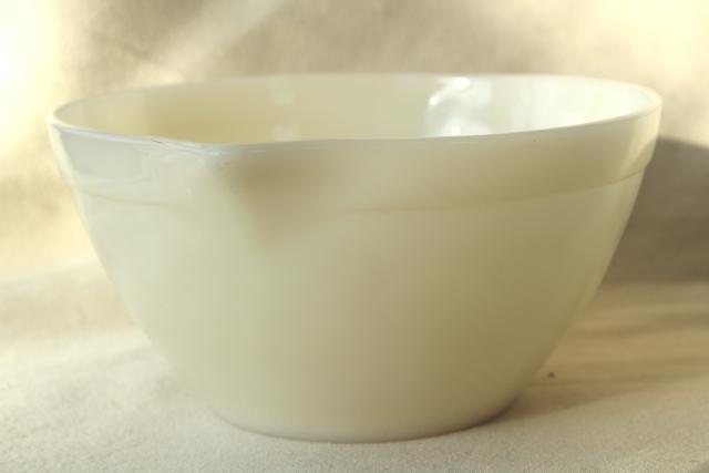 photo of vintage Fire King Oven Ware custard ivory milk glass batter bowl mixing pitcher #2