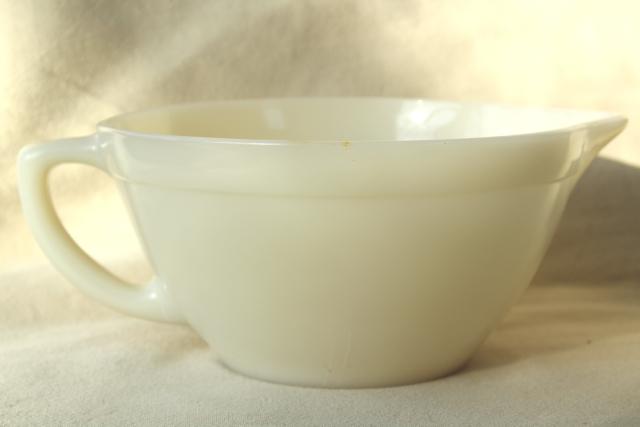 photo of vintage Fire King Oven Ware custard ivory milk glass batter bowl mixing pitcher #3