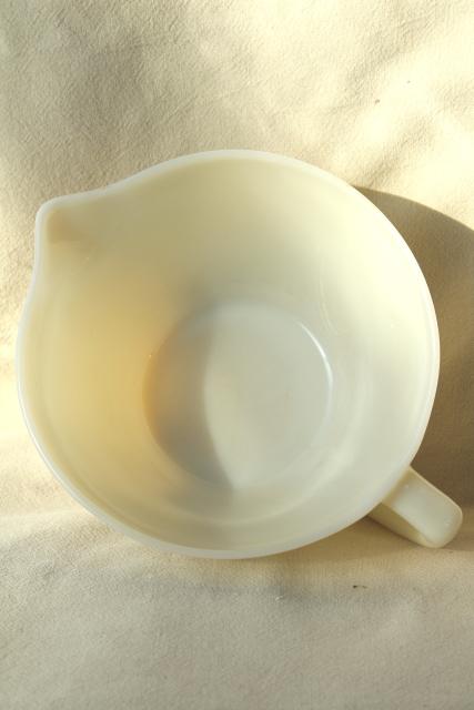 photo of vintage Fire King Oven Ware custard ivory milk glass batter bowl mixing pitcher #5