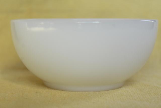 photo of vintage Fire King Oven Ware white glass bowls, heavy restaurant ware milk glass #5