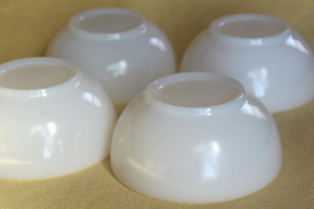 photo of vintage Fire King Oven Ware white glass bowls, heavy restaurant ware milk glass #8