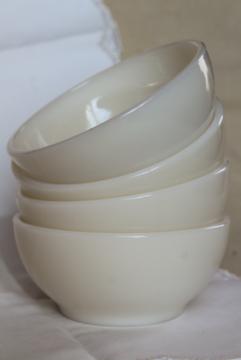 catalog photo of vintage Fire King ivory white glass bowls, heavy restaurant ware milk glass