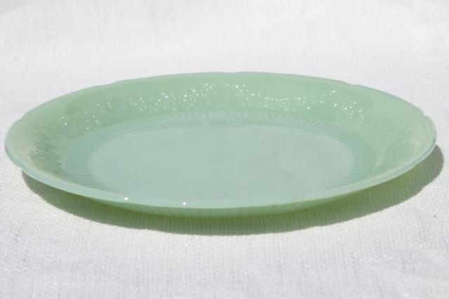 photo of vintage Fire King jade-ite jadite green Alice dinner plate #5