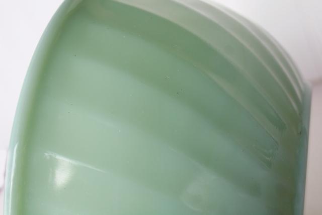 photo of vintage Fire King jadeite jadite green glass swirl pattern large mixing bowl #5