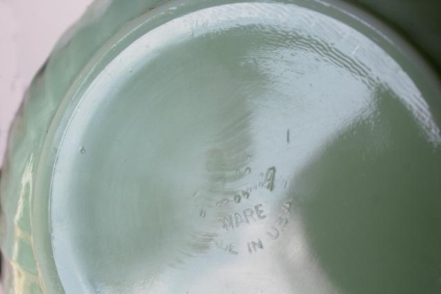 photo of vintage Fire King jadeite jadite green glass swirl pattern large mixing bowl #6