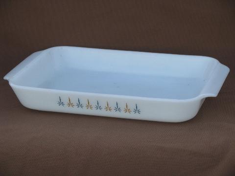 photo of vintage Fire-King Candle Glow Candleglow kitchen glass baking pan #1