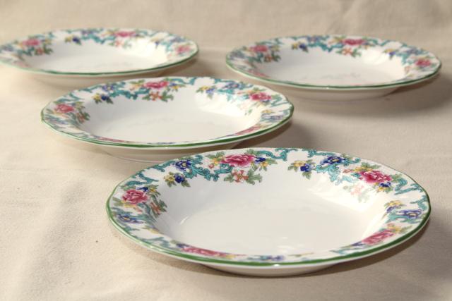 photo of vintage Floradora Royal Doulton Made in England china soup bowls set of 4 #1