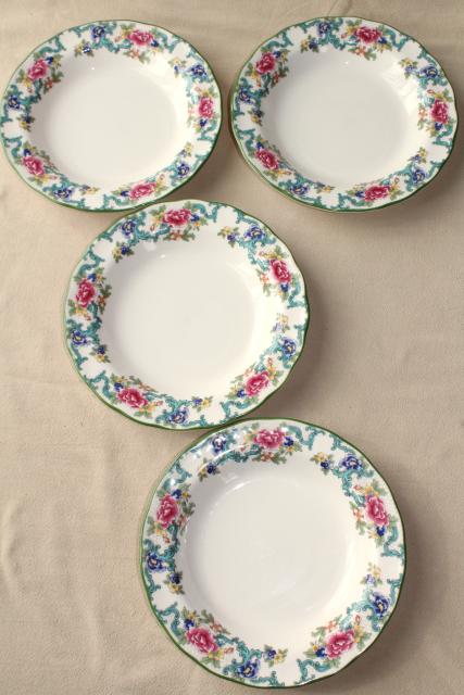 photo of vintage Floradora Royal Doulton Made in England china soup bowls set of 4 #2