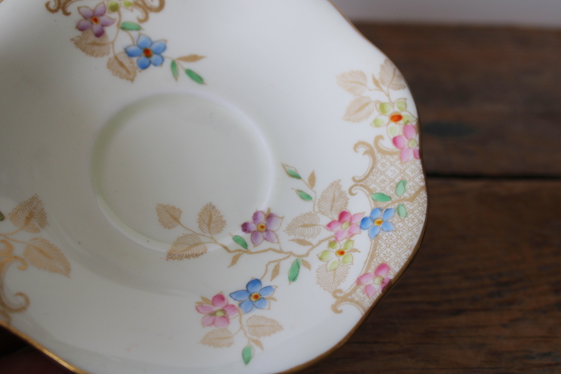 photo of vintage Foley bone china tea cup & saucer floral w/ gold #3