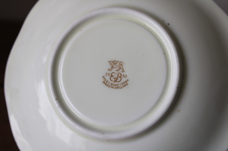 photo of vintage Foley bone china tea cup & saucer floral w/ gold #4