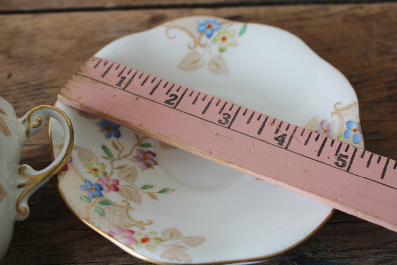 photo of vintage Foley bone china tea cup & saucer floral w/ gold #6
