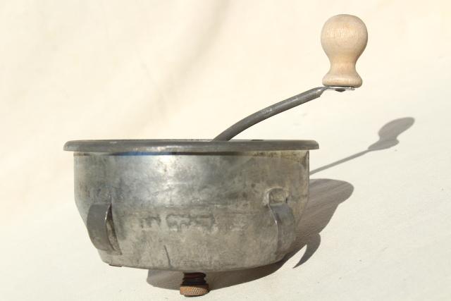 photo of vintage Foley food mill, baby food size hand crank strainer for applesauce etc. #4