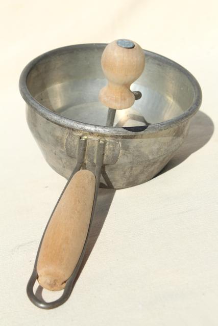 photo of vintage Foley food mill, baby food size hand crank strainer for applesauce etc. #6