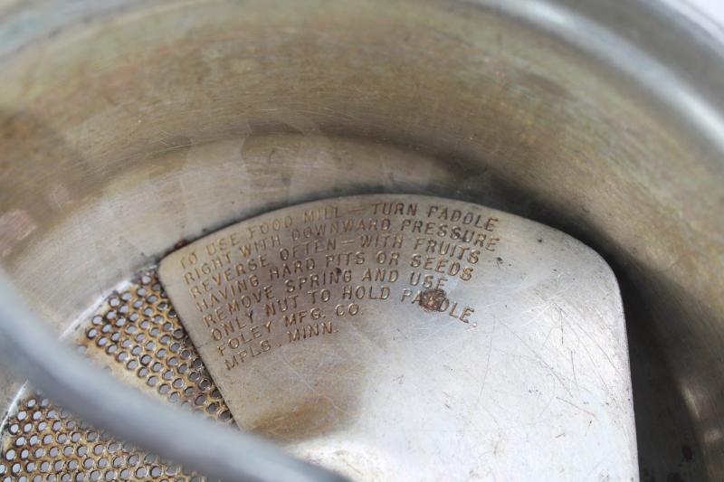 photo of vintage Foley food mill, classic hand crank strainer for applesauce or tomato puree #2