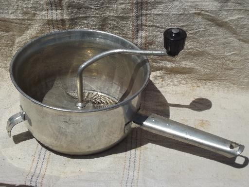 photo of vintage Foley food mill, hand crank strainer for applesauce or baby food #1