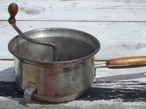 photo of vintage Foley food mill, hand crank strainer for applesauce or baby food #1