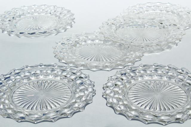 photo of vintage Fostoria American pattern pressed glass salad plates, set of 6 #2