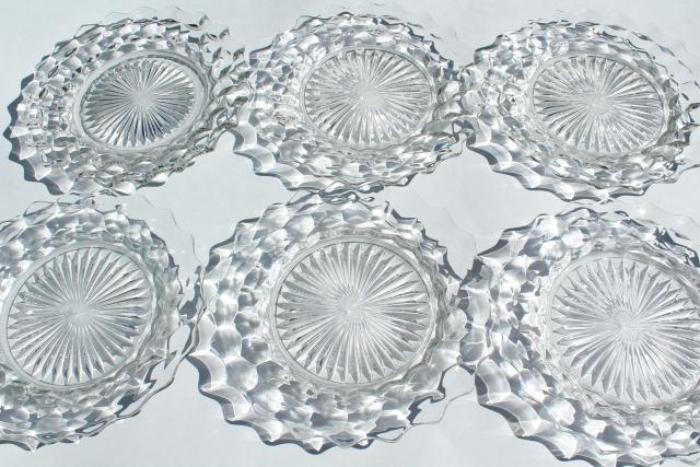 photo of vintage Fostoria American pattern pressed glass salad plates, set of 6 #3