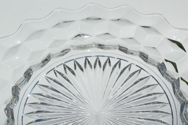 photo of vintage Fostoria American pattern pressed glass salad plates, set of 6 #6