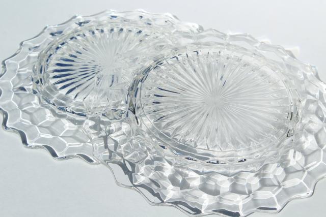 photo of vintage Fostoria American pattern pressed glass salad plates, set of 6 #8