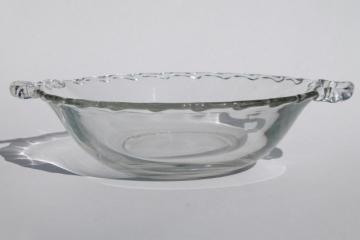 catalog photo of vintage Fostoria Century pattern glass bowl w/ handles, crystal clear elegant glass