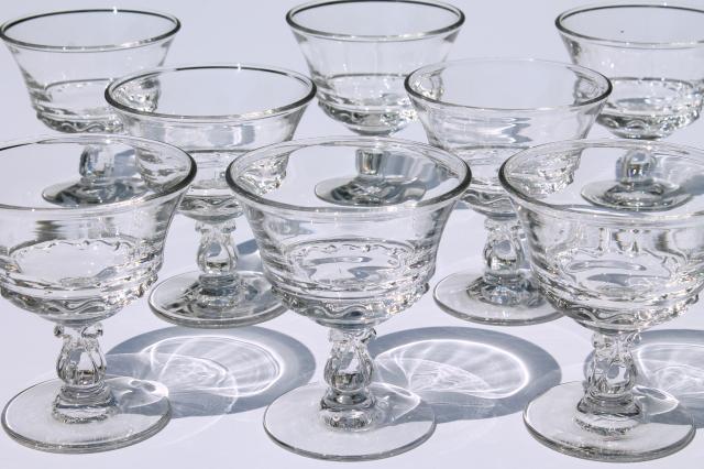 photo of vintage Fostoria Century pattern glass, crystal clear champagne glasses set of 8 #1