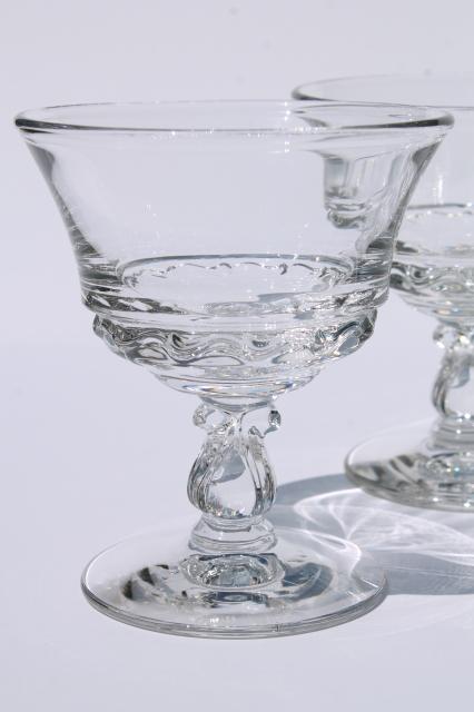 photo of vintage Fostoria Century pattern glass, crystal clear champagne glasses set of 8 #2