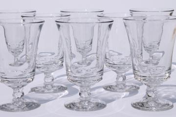 catalog photo of vintage Fostoria Century pattern glass, crystal clear iced tea glasses, 8 ice teas