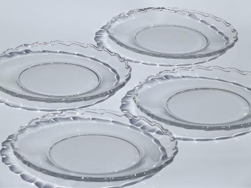 photo of vintage Fostoria Century pattern glass plates, set of four 7 1/2 #1
