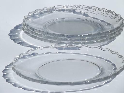 photo of vintage Fostoria Century pattern glass plates, set of four 7 1/2 #2