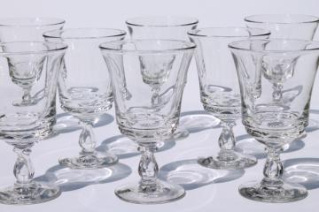 catalog photo of vintage Fostoria Century pattern water goblets or large wine glasses set of 8