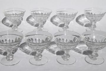 catalog photo of vintage Fostoria Colony glass crystal clear champagne glasses set of 8 saucer champagnes