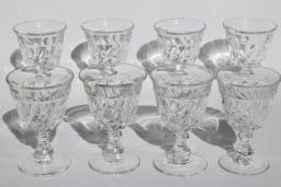 catalog photo of vintage Fostoria Colony wine glasses, set of 8 crystal clear goblets