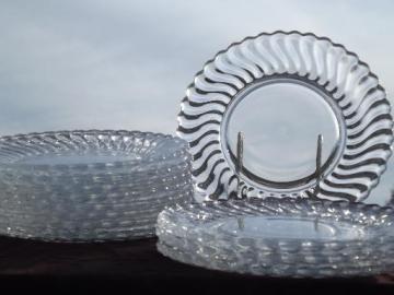 catalog photo of vintage Fostoria colony glass salad plates, set of 12