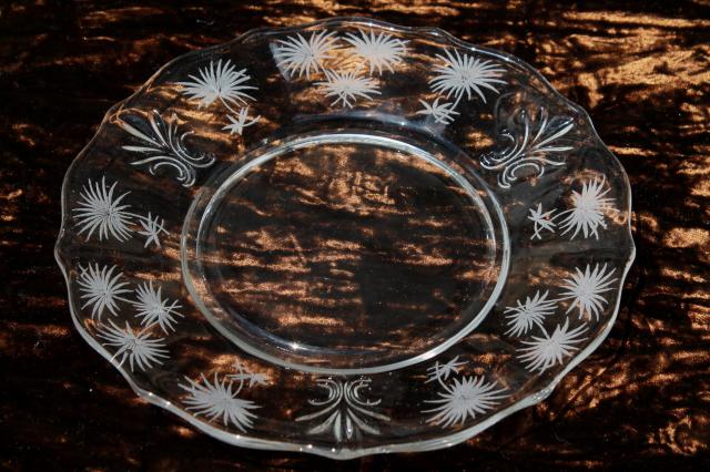 photo of vintage Fostoria etched glass Lido Baroque pattern salad plates set of 8 #3