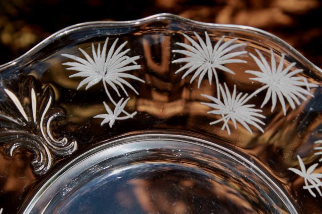 photo of vintage Fostoria etched glass Lido Baroque pattern salad plates set of 8 #5