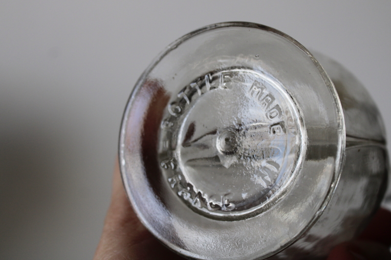 photo of vintage France hand blown glass double spout cruet, clear glass oil vinegar bottle  #6