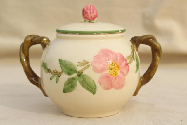 photo of vintage Franciscan Desert Rose creamer & sugar set w/ large cream pitcher #3