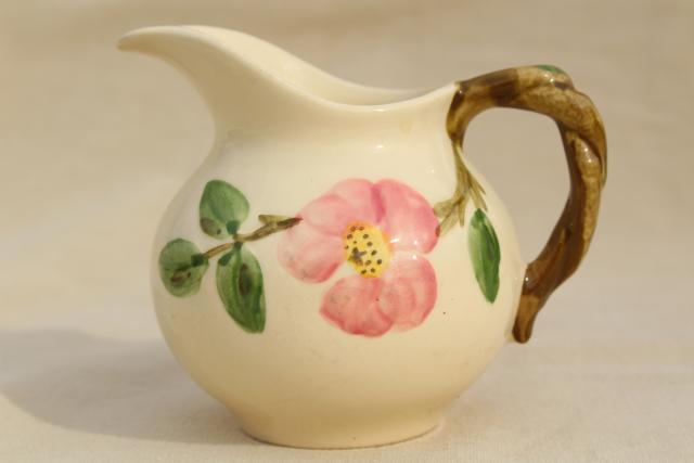 photo of vintage Franciscan Desert Rose individual creamer & sugar set w/ small cream pitcher #2